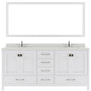 Modern Fittings Caroline Avenue 72" Double Bath Vanity with Quartz Top and Square Sinks