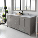 Modern Fittings Caroline Avenue 72" Double Bath Vanity with Marble Top and Round Sinks Faucets