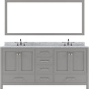 Modern Fittings Caroline Avenue 72" Double Bath Vanity with Marble Top and Round Sinks