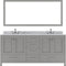 Modern Fittings Caroline Avenue 72" Double Bath Vanity with Marble Top and Round Sinks Faucets