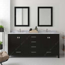 Modern Fittings Caroline Avenue 72" Double Bath Vanity with Marble Top and Round Sinks Faucets