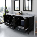 Modern Fittings Caroline Avenue 72" Double Bath Vanity with Marble Top and Round Sinks