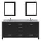 Modern Fittings Caroline Avenue 72" Double Bath Vanity with Marble Top and Round Sinks