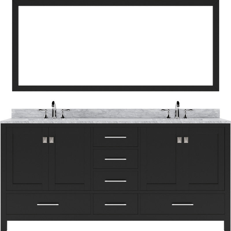 Modern Fittings Caroline Avenue 72" Double Bath Vanity with Marble Top and Round Sinks