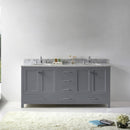 Modern Fittings Caroline Avenue 72" Double Bath Vanity with Marble Top and Round Sinks