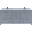 Modern Fittings Caroline Avenue 72" Double Bath Vanity with Marble Top and Round Sinks