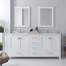 Modern Fittings Caroline Avenue 72" Double Bath Vanity with Marble Top and Round Sinks Faucets