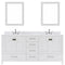 Modern Fittings Caroline Avenue 72" Double Bath Vanity with Marble Top and Round Sinks Faucets