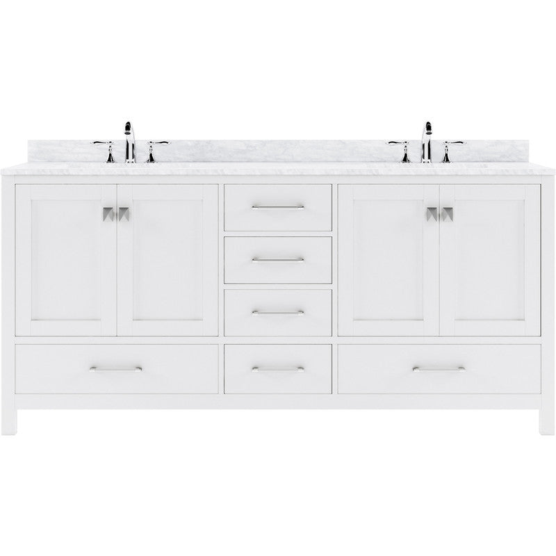 Modern Fittings Caroline Avenue 72" Double Bath Vanity with Marble Top and Round Sinks