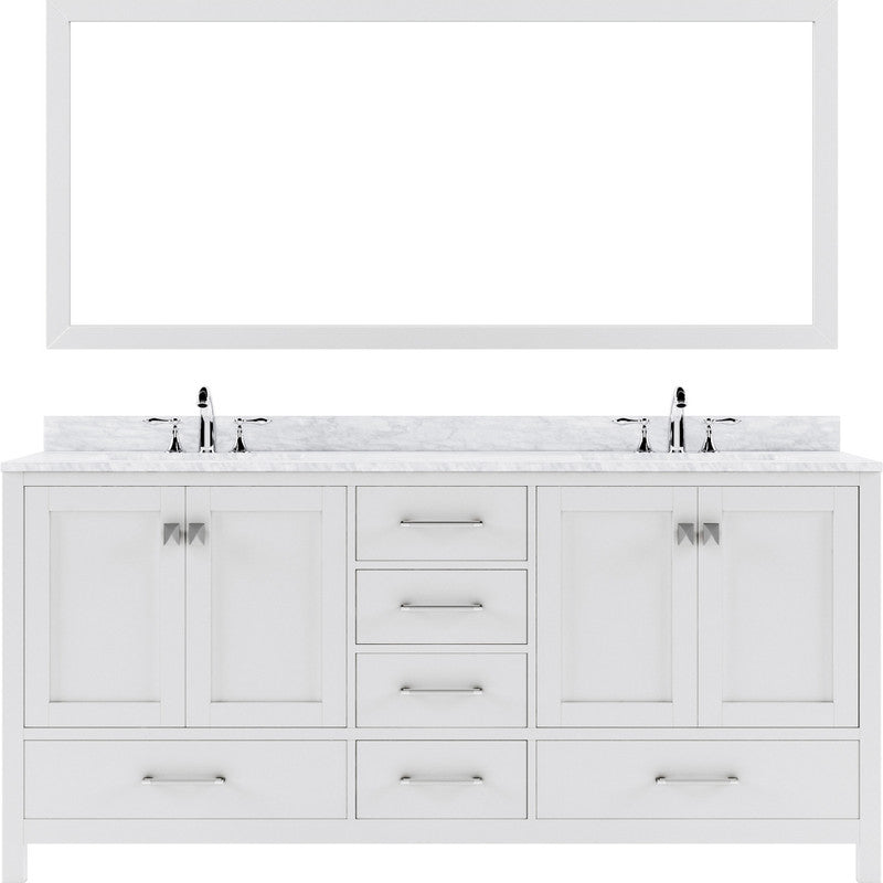 Modern Fittings Caroline Avenue 72" Double Bath Vanity with Marble Top and Round Sinks