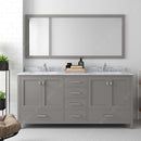 Modern Fittings Caroline Avenue 72" Double Bath Vanity with Marble Top and Square Sinks Faucets