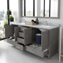 Modern Fittings Caroline Avenue 72" Double Bath Vanity with Marble Top and Square Sinks Faucets