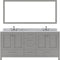 Modern Fittings Caroline Avenue 72" Double Bath Vanity with Marble Top and Square Sinks