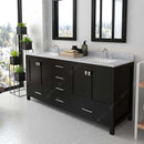 Modern Fittings Caroline Avenue 72" Double Bath Vanity with Marble Top and Square Sinks Faucets