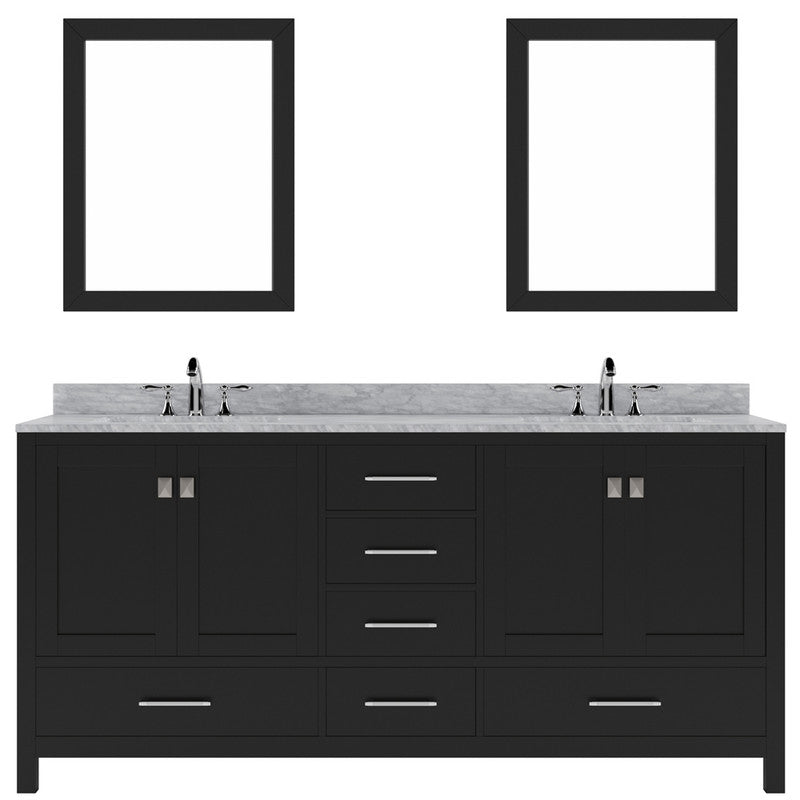 Modern Fittings Caroline Avenue 72" Double Bath Vanity with Marble Top and Square Sinks