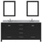 Modern Fittings Caroline Avenue 72" Double Bath Vanity with Marble Top and Square Sinks Faucets