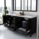 Modern Fittings Caroline Avenue 72" Double Bath Vanity with Marble Top and Square Sinks Faucets