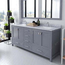 Modern Fittings Caroline Avenue 72" Double Bath Vanity with Marble Top and Square Sinks Faucets