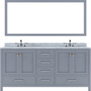 Modern Fittings Caroline Avenue 72" Double Bath Vanity with Marble Top and Square Sinks