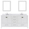 Modern Fittings Caroline Avenue 72" Double Bath Vanity with Marble Top and Square Sinks Faucets