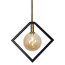 Dainolite 1 Light Halogen Pendant Mb & Vb W/ Champagne Glass GLA-121P-MB-VB