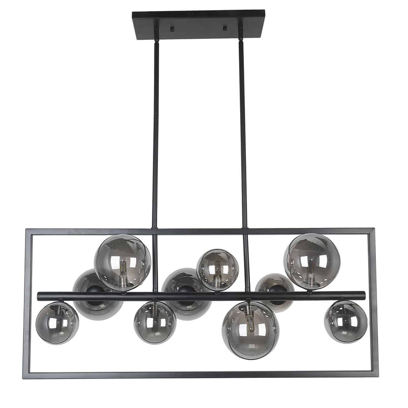 Dainolite 10 Light Halogen Horiz Pendant Mb W/ Smoked Glass GLA-3310HP-MB