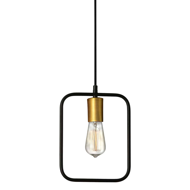 Dainolite 1 Light Pendant Matte Black & Vb Finish GMT-101P-MB-VB