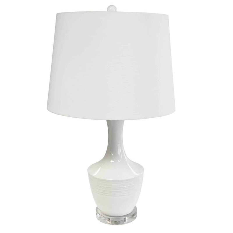 Dainolite 1 Light Incandescent Table Lamp Wh W/ Wh Shade GOL-271T-WH