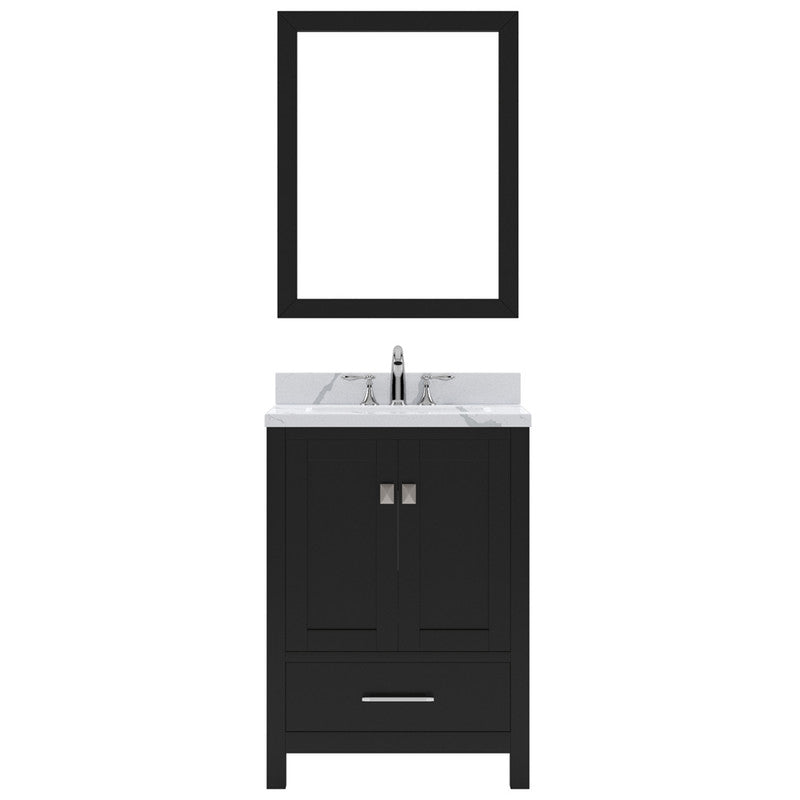 Modern Fittings Caroline Avenue 24" Single Bath Vanity with Calacatta Quartz Top and Round Sink Faucet