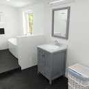 Modern Fittings Caroline Avenue 24" Single Bath Vanity with Calacatta Quartz Top and Round Sink