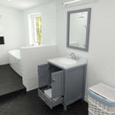 Modern Fittings Caroline Avenue 24" Single Bath Vanity with Calacatta Quartz Top and Round Sink Faucet