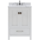 Modern Fittings Caroline Avenue 24" Single Bath Vanity with Calacatta Quartz Top and Round Sink