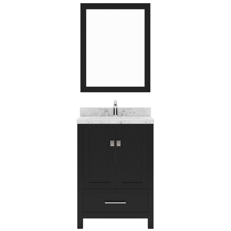 Modern Fittings Caroline Avenue 24" Single Bath Vanity with Cultured Marble Quartz Top and Round Sink Faucet 