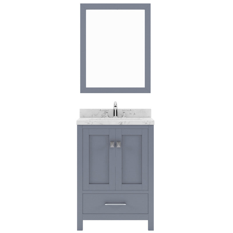 Modern Fittings Caroline Avenue 24" Single Bath Vanity with Cultured Marble Quartz Top and Round Sink Faucet 