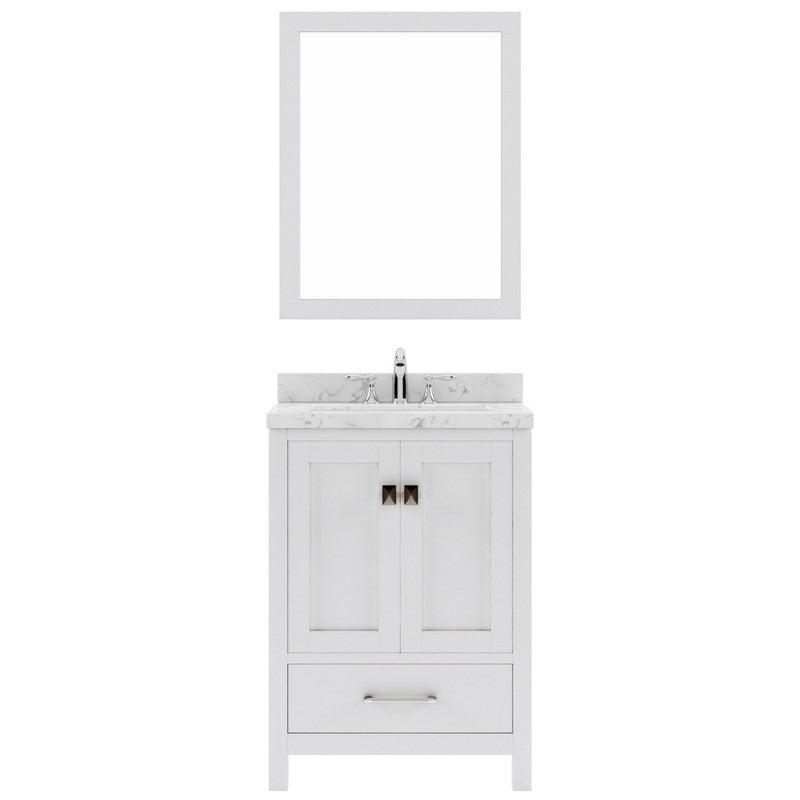 Modern Fittings Caroline Avenue 24" Single Bath Vanity with Cultured Marble Quartz Top and Round Sink Faucet 