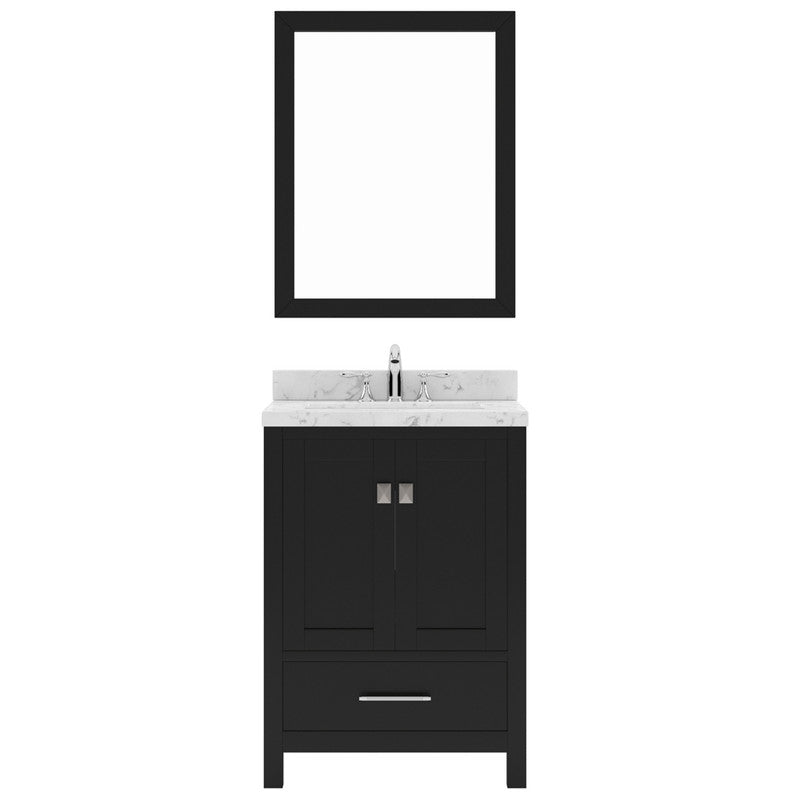 Modern Fittings Caroline Avenue 24" Single Bath Vanity with Cultured Marble Quartz Top and Square Sink Faucet