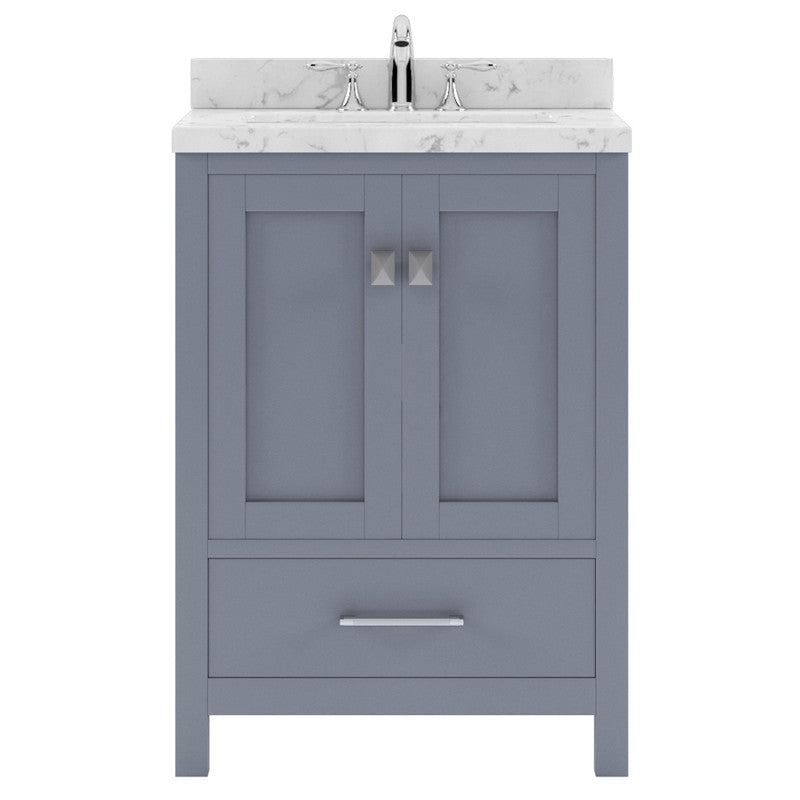 Modern Fittings Caroline Avenue 24" Single Bath Vanity with Cultured Marble Quartz Top and Square Sink