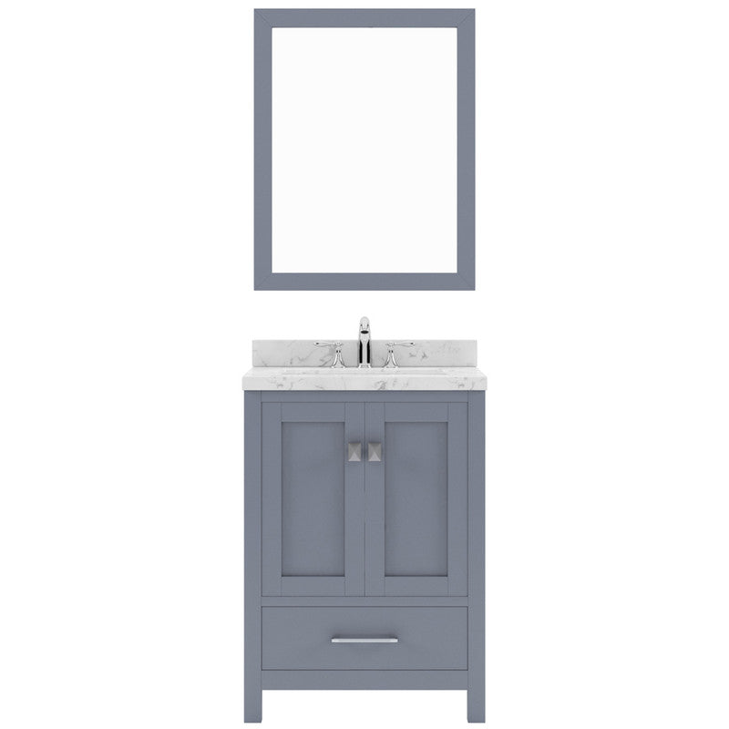 Modern Fittings Caroline Avenue 24" Single Bath Vanity with Cultured Marble Quartz Top and Square Sink