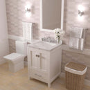 Modern Fittings Caroline Avenue 24" Single Bath Vanity with Cultured Marble Quartz Top and Square Sink