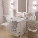 Modern Fittings Caroline Avenue 24" Single Bath Vanity with Cultured Marble Quartz Top and Square Sink