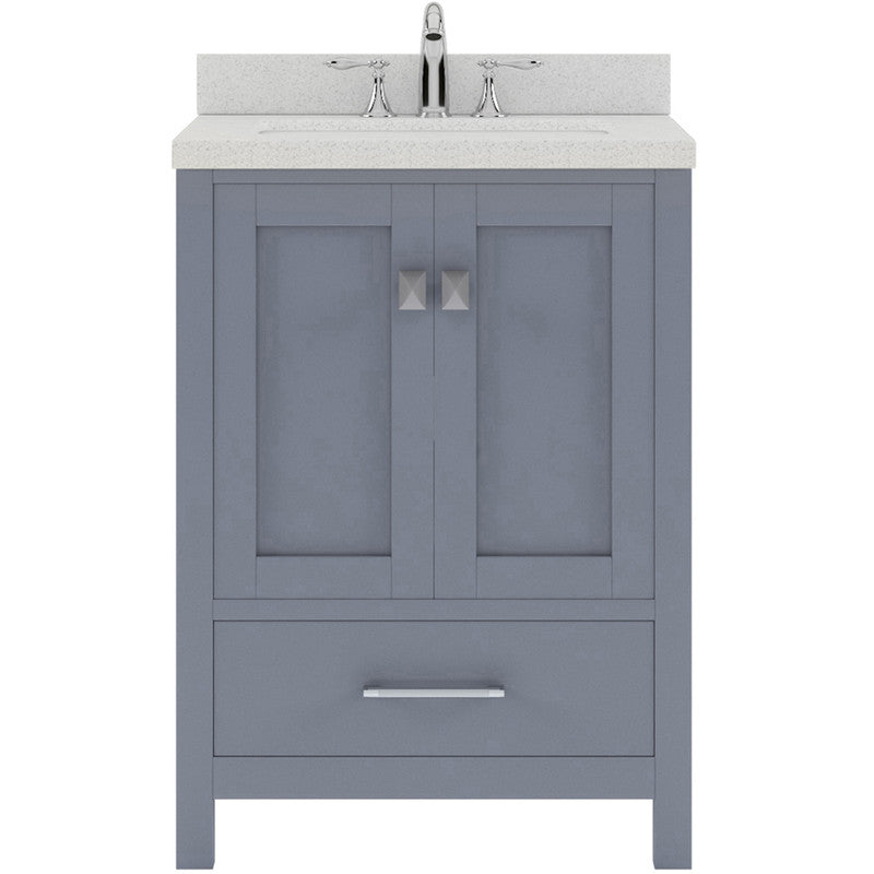 Modern Fittings Caroline Avenue 24" Single Bath Vanity with Quartz Top and Round Sink