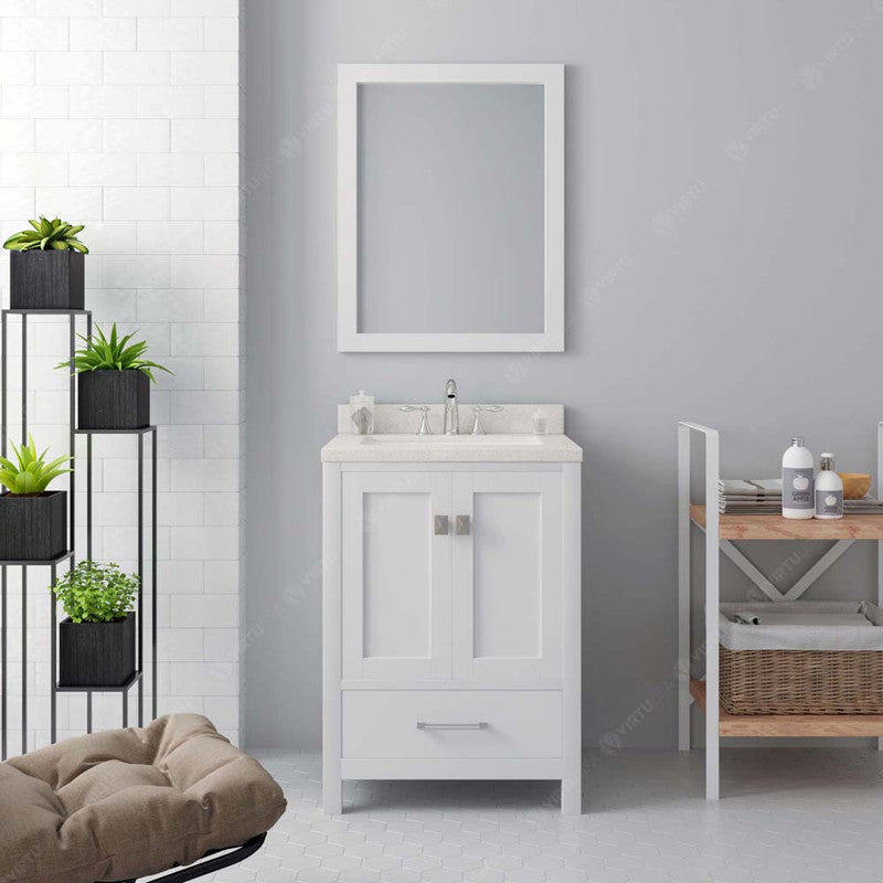 Modern Fittings Caroline Avenue 24" Single Bath Vanity with Quartz Top and Round Sink