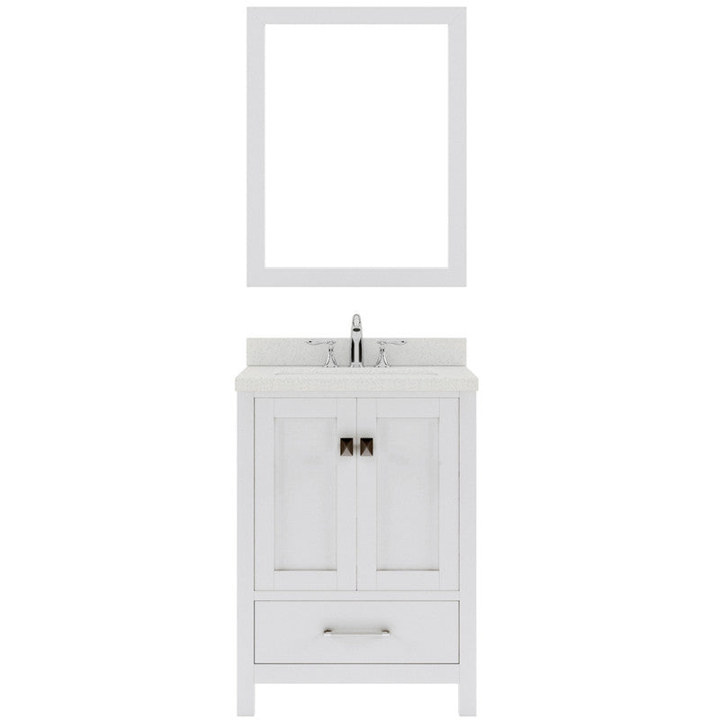 Modern Fittings Caroline Avenue 24" Single Bath Vanity with Quartz Top and Square Sink Faucet