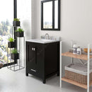 Modern Fitting Caroline Avenue 24" Single Bath Vanity with Marble Top and Square Sink Faucet