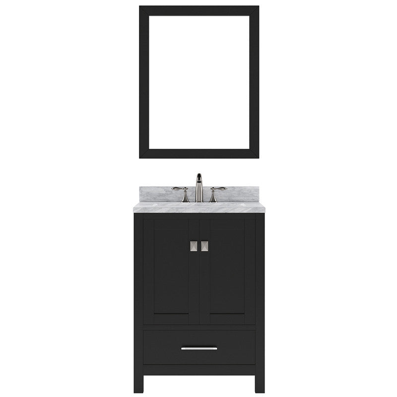 Modern Fitting Caroline Avenue 24" Single Bath Vanity with Marble Top and Square Sink Faucet