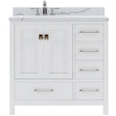 Modern Fittings Caroline Avenue 36" Single Bath Vanity with Calacatta Quartz Top and Square Sink 