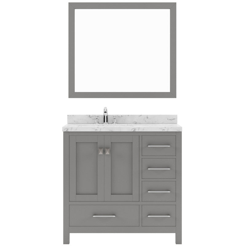 Modern Fittings Caroline Avenue 36" Single Bath Vanity with Cultured Marble Quartz Top and Round Sink Faucet