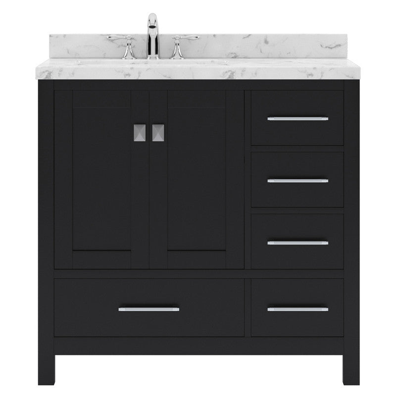 Modern Fittings Caroline Avenue 36" Single Bath Vanity with Cultured Marble Quartz Top and Round Sink