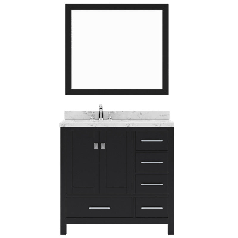 Modern Fittings Caroline Avenue 36" Single Bath Vanity with Cultured Marble Quartz Top and Round Sink Faucet