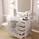 Modern Fittings Caroline Avenue 36" Single Bath Vanity with Cultured Marble Quartz Top and Round Sink Faucet